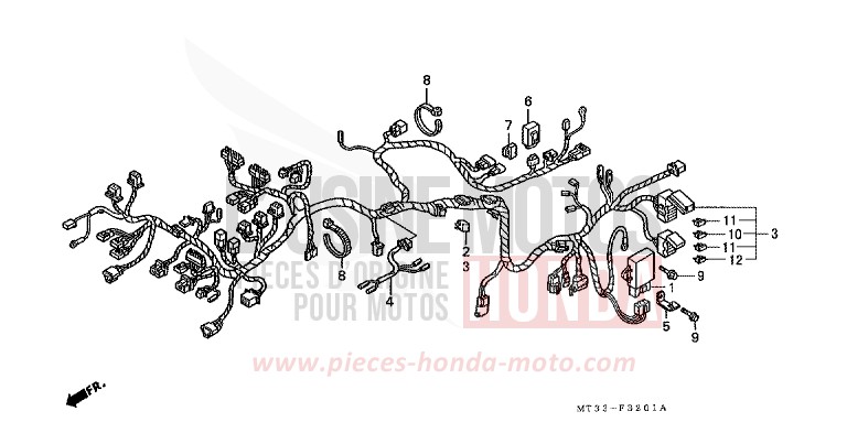 WIRE HARNESS (ST1100AN/AP/AR) for Pan-European ABS PRARL ARDENT RED (R170D) from 1993